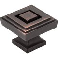 Jeffrey Alexander 1-1/4" Overall Length Brushed Oil Rubbed Bronze Square Delmar Cabinet Knob 585L-DBAC